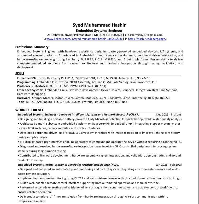 Hashir's CV