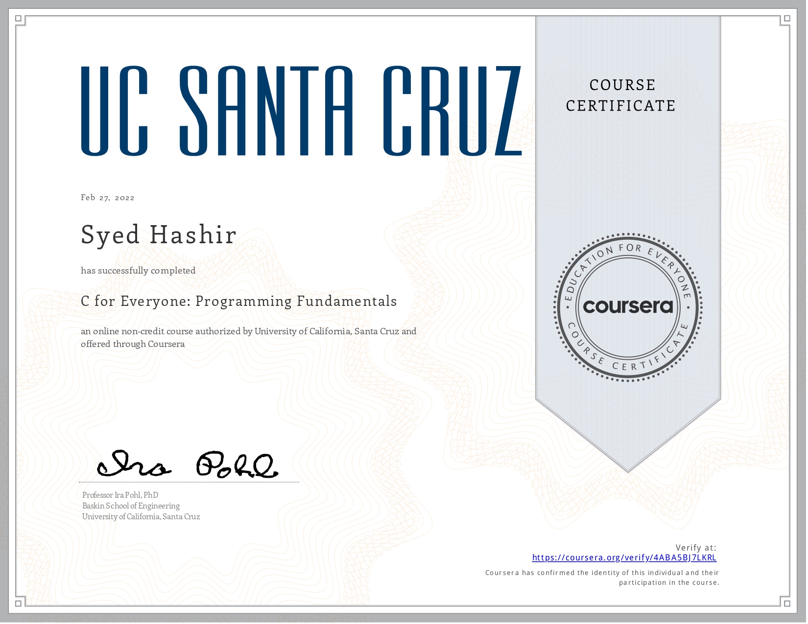 E-Certificate